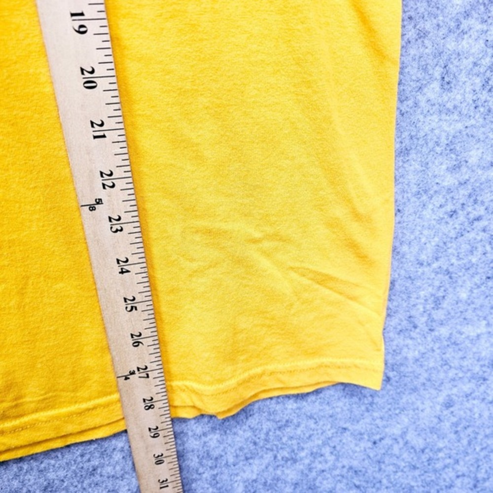 Vintage Heavy Cotton T Shirt Mens M Yellow TAIL WAGGIN WALK Tee‎ Dog Animal Y2K - Picture 7 of 10
